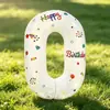 Globos de números para decoración de fiesta de cumpleaños, números grandes de papel de aluminio para niños de 1 a 9 años, suministros de decoración de cumpleaños