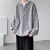 Suéter de Cuello en V Directo de Fábrica de Alta Gama para Hombre Invierno Estilo Coreano Perezoso Holgado Tejido de Punto Pulóver Capa Base Cálida