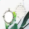 Adesivos para acessórios de joias NIANXING 25 * 18MM Pedra do Tempo liga base Suporte inferior oval Acessórios feitos à mão