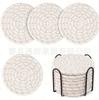 Conjunto de Chá Tapete de Mesa Tecido com Corda de Algodão Nórdico Espessado Almofada de Isolamento Térmico Coaster Tecido com Fio de Algodão Venda Direta da Fábrica em Estoque Dropshipping