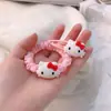 Lindo aro para el pelo de gatito con lazo rojo para niña cuerda para el pelo de cabeza de gato KT banda de goma rosa de alta elasticidad para coleta