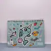 Cuaderno de bocetos portátil de dibujos animados para niñas, versión coreana, con diseños de unicornio, gato y ballena, incluye pegatinas, libro de dibujo y papel de dibujo