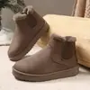 Botas Cortas de Invierno con Forro de Terciopelo para Mujer, Bandas Elásticas, sin Cordones, Botas de Nieve, Suela Plana, Cálidas, Versátiles, Tallas Grandes, Comercio Exterior