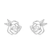 Pendientes de Botón de Perla y Camelia Frescos y Elegantes para Mujer, Diseño de Nicho Moderno y Artístico con un Toque de Lujo, Pendientes Exquisitos y Versátiles