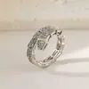 Anillo de Zirconia Micropavimentada Nuevo Transfronterizo Celebridad de Internet para Mujer, Anillo de Dedo Índice de Lujo Ligero de Moda de Gama Alta para Mujer con Apertura Ajustable