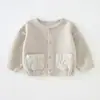 Roupa de Bebê Jaqueta Cartoon, Cardigan Versátil de Malha Classe A para Meninos Bebês, Top Cardigan para Meninos, Novo para a Primavera