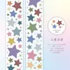Cinta adhesiva troquelada con purpurina PET Twilight, empaque de la Serie Diaria Nublada Estrellada, pegatinas decorativas básicas con patrón de estrellas y puntos