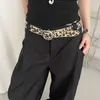 Estilo Chica Picante Estampado de Leopardo Y2K Cinturón de Cintura con Borde Cerrado Accesorio de Moda para Mujer para Jeans Adelgazante Personalizado Decoración de Cinturón de Cuero de Alta Gama
