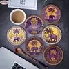 Jogos Americanos de Madeira para Novos Produtos Transfronteiriços, Porta-Copos Redondos de Madeira, Artesanato de Madeira para Festas Familiares, Porta-Copos Decorativos de Madeira