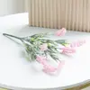 Lavanda Artificial Aterciopelada de 7 Cabezas Transfronteriza, Flores Falsas de Plástico de Ingeniería, Decoración de Mesa de Boda, Ramo de Espigas de Trigo