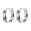 Aretes trenzados dobles aretes hombres y mujeres aretes de plata esterlina s925 mujeres hip-hop aretes simples diseño de moda 0125L