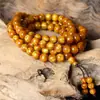 Pulseras de Cuenta de Buda de Sauce Marino con Hilo Dorado, Pulseras de Círculo Único y Doble para Hombres y Mujeres, Cuentas de Oración de Estilo Étnico, Artículos Coleccionables, Artículos Promocionales para Transmisiones en Vivo