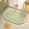 Tapete de Chão para Banheiro Estilo Ins, Tapete de Chão de Lama Diatomácea, Absorvente de Água, Secagem Rápida, Tapete Antiderrapante, Tapete de Porta de Banheiro, Tapete para Pés Resistente a Manchas e Desgaste