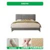 Cama cinza estofada minimalista estilo italiano, cama de casal de luxo para quarto principal, cama grande economizadora de espaço com bordas niveladas para apartamentos pequenos