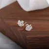 Brincos de Prata Pura 999, Brincos de Cisne, Femininos, Luxo Acessível, Nicho, Brincos de Prata de Alta Qualidade, Presente de Dia dos Namorados Chinês para Namorada