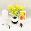 Venda quente da Amazon girassol único preto e branco esférico vaso de flores artificiais bonsai planta artificial vaso decoração para casa
