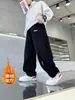 Pantalones de forro polar para niños, cálidos de invierno, nuevo estilo 2025 para niños mayores, con forro polar integrado, de pana, engrosados, largos, para usar en invierno
