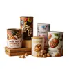 Fábrica de Latas de Papel Personalizadas Tubo de Papel Cilíndrico Foil de Aluminio Snack Frutos Secos Grado Alimenticio Tapa de Fácil Apertura Sellado Resistente a la Humedad Lata Compuesta