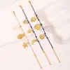 Pulseira de dopamina tecida de moda transfronteiriça estilo oceano tartaruga estrela do mar laço pulseira de aço inoxidável de luxo leve