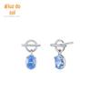 Estilo japonês e coreano simples 925 prata esterlina azul-marinho brincos femininos elegantes estilo frio brincos de alta qualidade