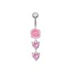 Fábrica de joyería perforante con colgante de ombligo rosa transfronterizo de Gaibei, Europa y América.