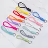 Lanyard Tejido de Poliéster con Hebilla Metálica de 12 cm Color Dopamina, Correa para Botella de Agua, Bloques de Color, Hecho a Mano, Creativo, Estilo Corto, Antiperdida, Duradero