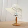 Chapéu Estilo Coreano para Mulheres, Chapéu de Pescador Respirável com Proteção Solar para Primavera e Verão, Chapéu de Tecido Fashion com Laço, Novo Chapéu Bucket Versátil