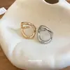 Anillo Abierto Geométrico de Metal Transfronterizo Europeo y Americano, Anillo de Dedo Índice de Moda Personalizado Tendencia Versátil, Anillo de Nicho de Lujo Ligero para Mujeres