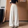 Pantalones de Pierna Ancha con Pedrería de Estrella para Mujer Otoño Invierno Nuevos Tallas Grandes Con Bolsillos Pantalones de Pierna de Tijera con Caída Cintura Alta Adelgazantes Pantalones de Pierna Recta
