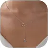 Amazon Transfronterizo Nuevo Diseño Collar con Colgante de Corazón 26 Letras Colgante de Circonita Collar Joyería de Moda Regalo Femenino