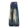 Ropa de Hombre Shanggu Comercio Transfronterizo Sudeste Asiático Mezclilla Estilo Americano Lavado Vintage Desgastado Holgado Pierna Ancha Pantalones de Hombre