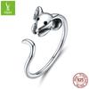 Dije de plata Nuevo Ratón este año de vida s925 anillo de plata esterlina para mujer apertura de moda simple anillo de plata esterlina SCR632