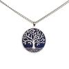 Collar de Moda Estilo Europeo y Americano Transfronterizo Corte Redondo de Marca Árbol Redondo Marcado Colgante de Árbol Grande Acero Inoxidable Collar para Hombre y Mujer