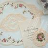 Posavasos de encaje bordado retro francés, tapete para tazón, fondo de fotografía, cubierta de tela decorativa, mantel individual