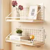 Estante de almacenamiento de pared sin taladro para habitaciones de residencia estudiantil, esenciales para residencia estudiantil, cesta colgante de pared para camas de estudiantes universitarios, estante de almacenamiento de pared para mesita de noche
