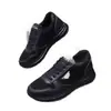 Zapatos Deportivos Casuales para Hombre de Nuevo Estilo Europeo, Cuero Genuino, Suela Gruesa, Cordones, Versátiles, de Moda, Tendencia, Caña Baja con Logo Triangular