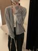 23 otoño e invierno Nuevo abrigo suéter mujer holgado estilo coreano fresco versátil suave pegajoso tejido exterior cárdigan de lana cuello en V