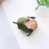 Flor de seda hecha a mano con borde tostado Mori para decoración del hogar, accesorios de decoración del hogar, venta directa de fábrica