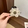 Clip de Agarre de Flor de Pedrería de Malla para Mujer 2024 Nuevo Clip de Tiburón Semialto Cola de Durazno Horquilla Disco Bola de Pelo Accesorios para el Cabello