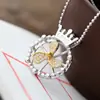 Nafuge joyería de plata de ley al por mayor plata de ley 925 chapado en oro Collar para mujer Colgante de plata de ley corona pequeño molino de viento