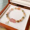 Pulsera de Cuentas de Fluorita Cristalina y Circonita Moda Lujo Ligero Pulsera de Gama Alta Temperamento de Nicho Joyería Versátil Venta al por Mayor