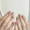 Arte de Uñas de Perlas Estilo Francés Transfronterizo Mariposa Rubor Dulce Brillo Uñas Portátiles para Estudiantes Pegatinas de Uñas Postizas Producto Terminado