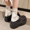 Sapatos com Furos de Solado Grosso de 9cm Aumentados Novos da Moda Feminina Baotou Duas Formas Casuais Sapatos de Praia Jardim Sapatos Plataforma Transfronteiriços