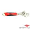 Llave inglesa ajustable de 8 a 24 pulgadas con apertura directa de fábrica, de medio recorrido, niquelada, en dos colores rojo y negro.
