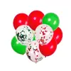 Globo de Lentejuelas Rojas de 12 Pulgadas Globo de Látex Verde Navideño Globo Transparente Bola de Confeti Roja y Verde Decoración de Fiesta Navideña
