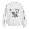 Sudadera con Capucha de Punto Acanalado con Estampado de Letras de Graffiti Creativo para Hombre, Primavera/Otoño, Holgada, Moderna, Estilo Ins, Pulóver, Ropa Deportiva