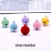 Sinos Aveludados Coloridos Metálicos para Pets, Decorações de Halloween e Natal, Sino Pequeno para Artesanato DIY, Atacado