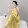 Nueva Bata de Noche de Algodón con Tirantes para Mujer, Vestido Delgado Estampado de Verano, Ropa para el Hogar, Vestido Pijama, Venta Directa de Fábrica