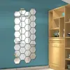 Comercio Exterior Más Vendido Pegatinas de Espejo Hexagonales Acrílicas Pegatinas de Pared Estéreo Pegatinas de Pared Estéreo para Sala de Estar Entrada de Esquina Personalizable