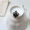 Anillo Pequeño de Corona Corazón Cruz Vintage Estilo Desgastado para Mujer, Nuevo Anillo Abierto Ajustable Versátil Estilo Coreano Personalizado